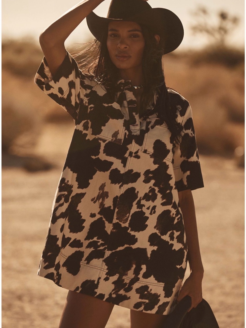 Anthropologie Jeannie Short-Sleeve Denim A-Line Mini Dress by Maeve - Picture 2 of 7